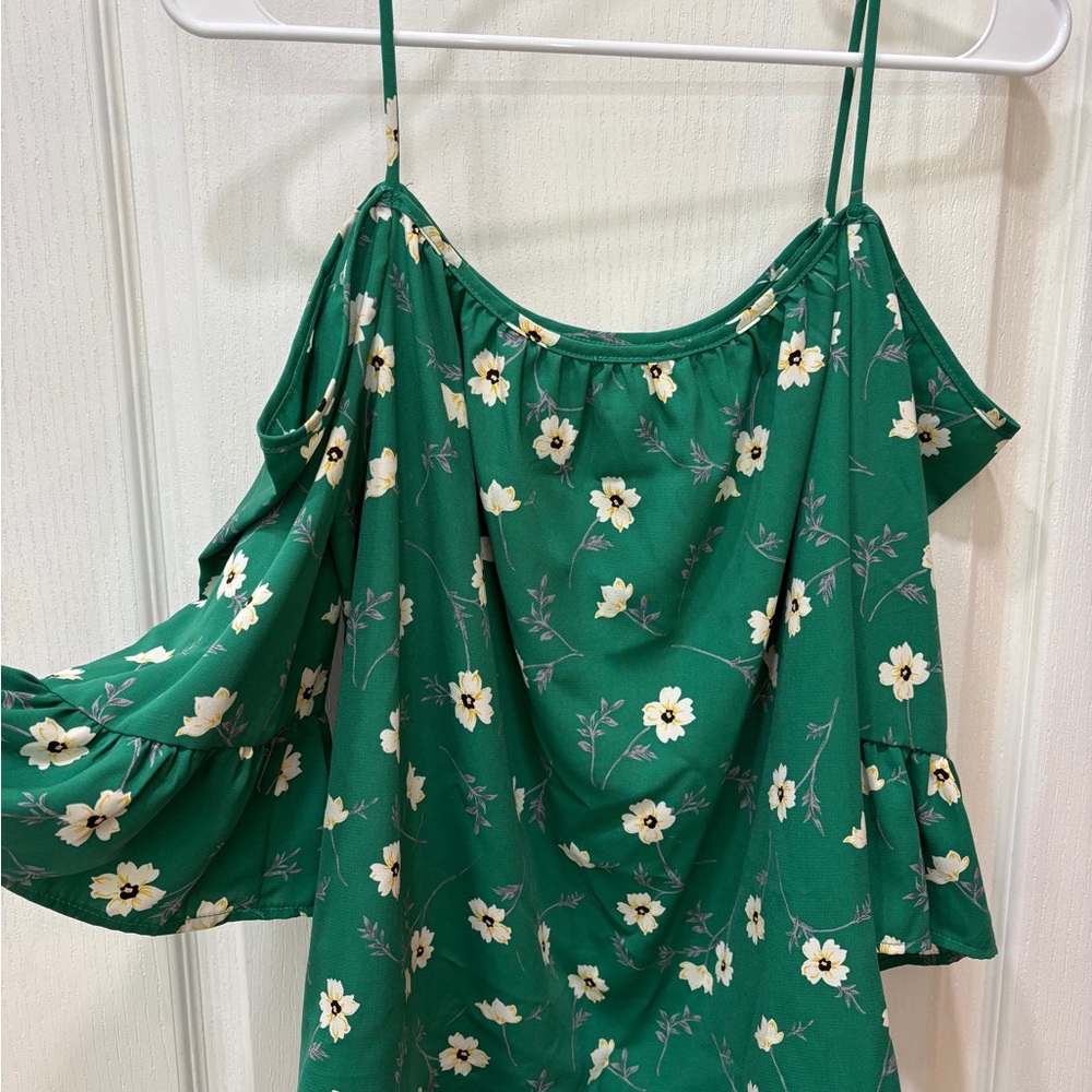 Kaileigh Green Floral Blouse